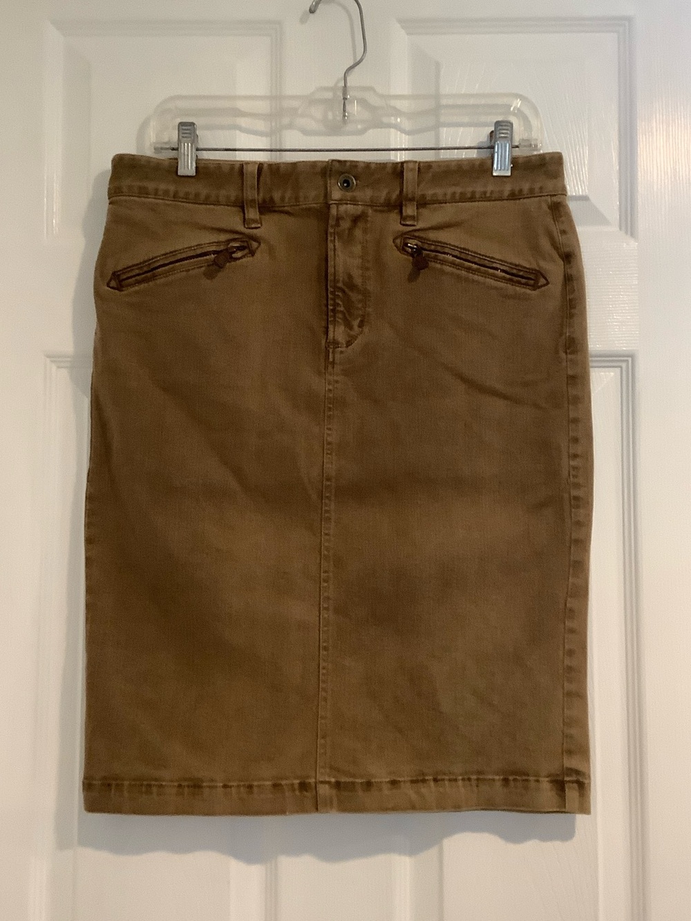 NWT RALPH LAUREN JEANS COMPANY Brown Neutral Minimalist Stretch Y2K Fall Skirt 8